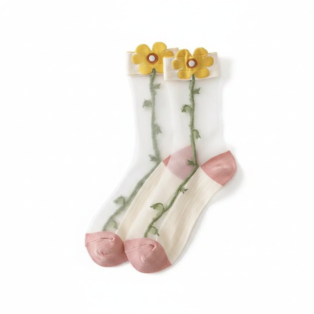 Mesh Daisy Socks by 227102