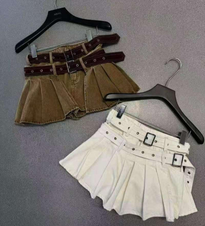 Step Denim Skirt by 227102
