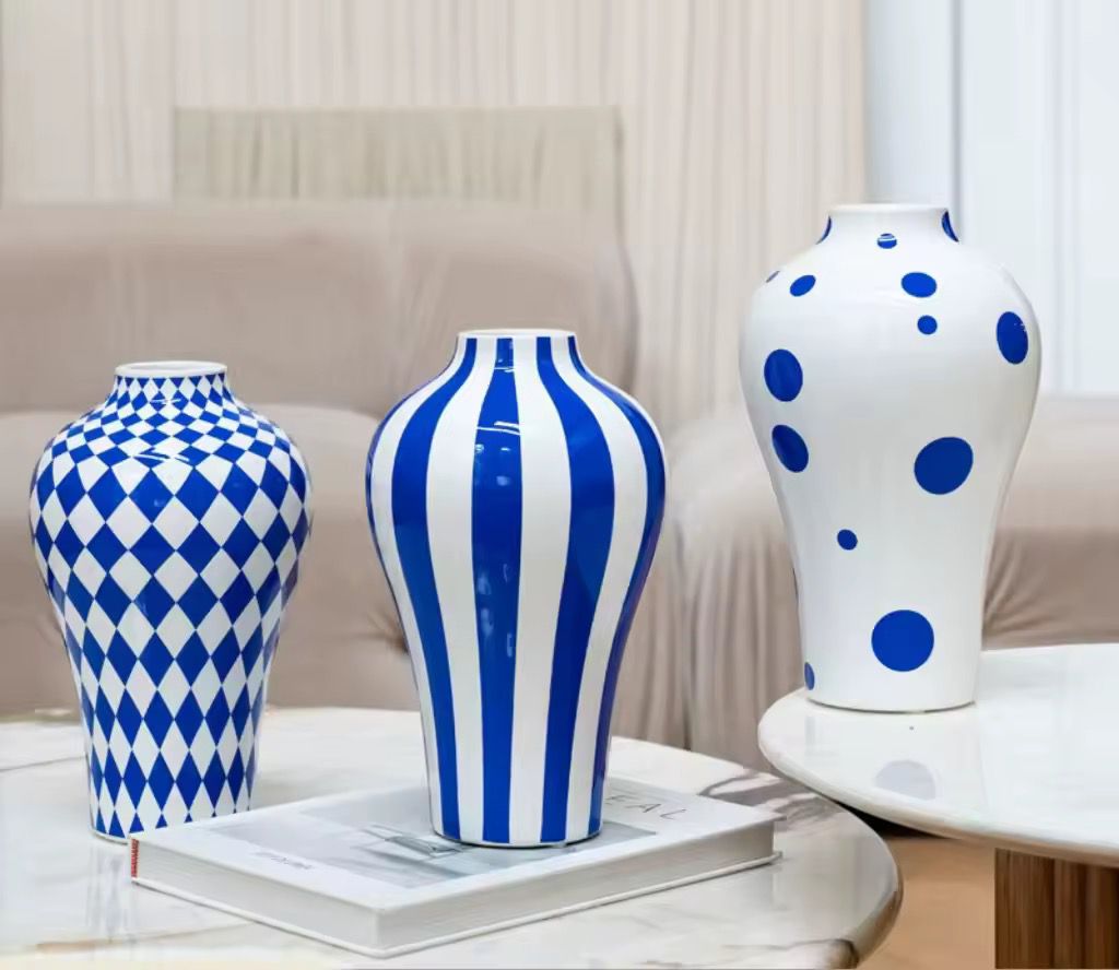 Blue Polka Dots Vase by BIG BAG
