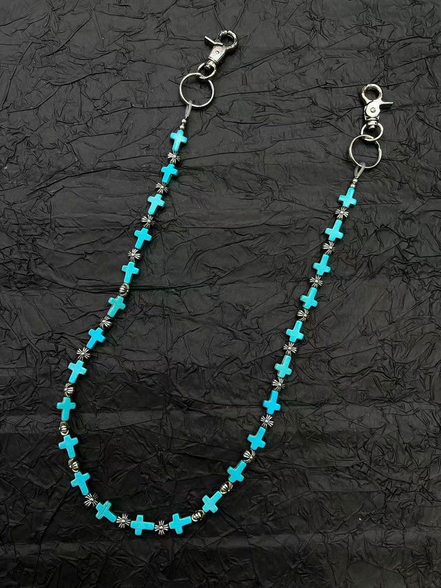 Teal Cross Belt Chain by CRUX