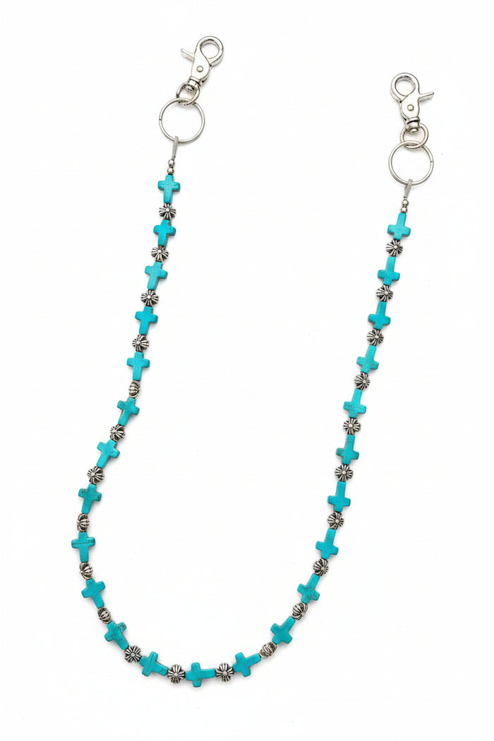 Teal Cross Belt Chain by CRUX