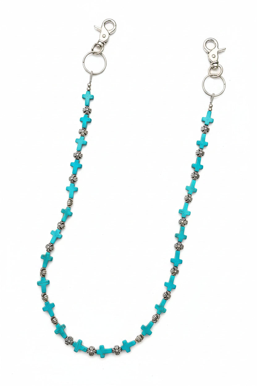 Teal Cross Belt Chain by CRUX