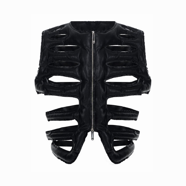 Leather Rib Vest by CRUX