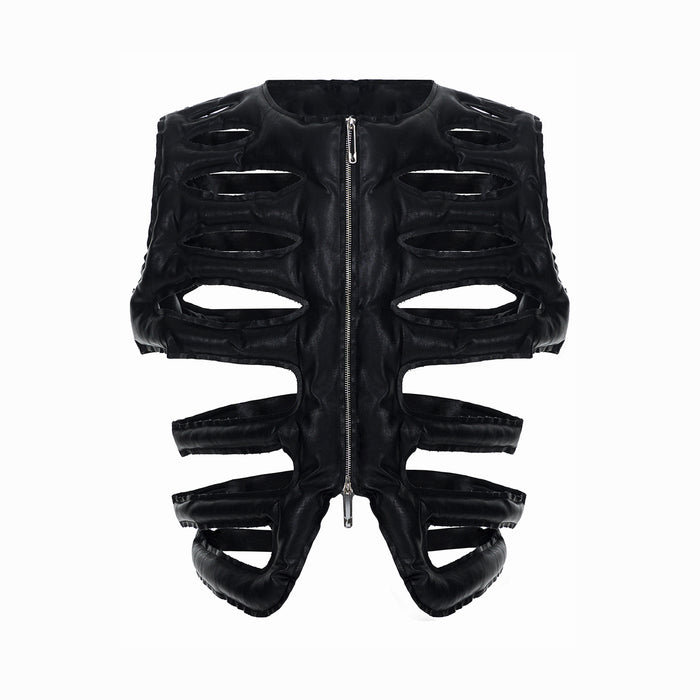 Leather Rib Vest by CRUX