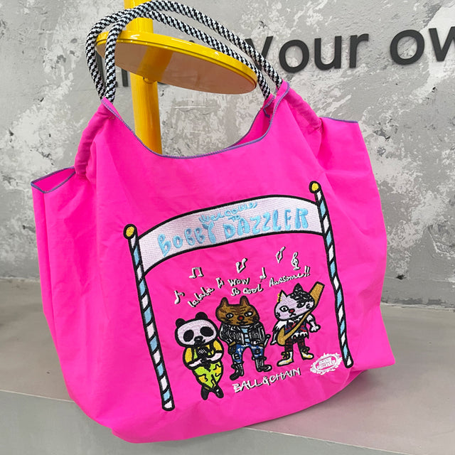 fuschia pink tote bag