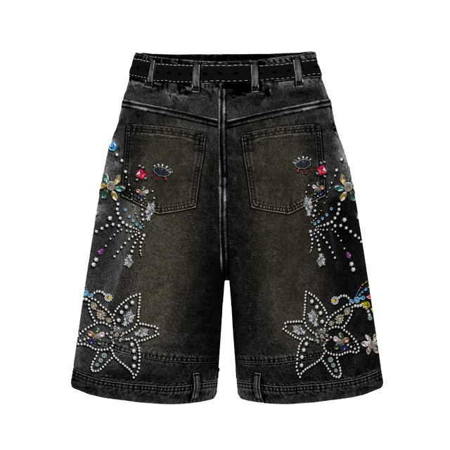 Dazzled Black Jort by CRUX CUSTOM