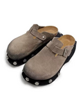 Grey Suede Punk Mule by CRUX