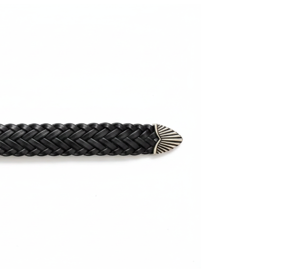 Woven Cuban Leather Belt by CRUX