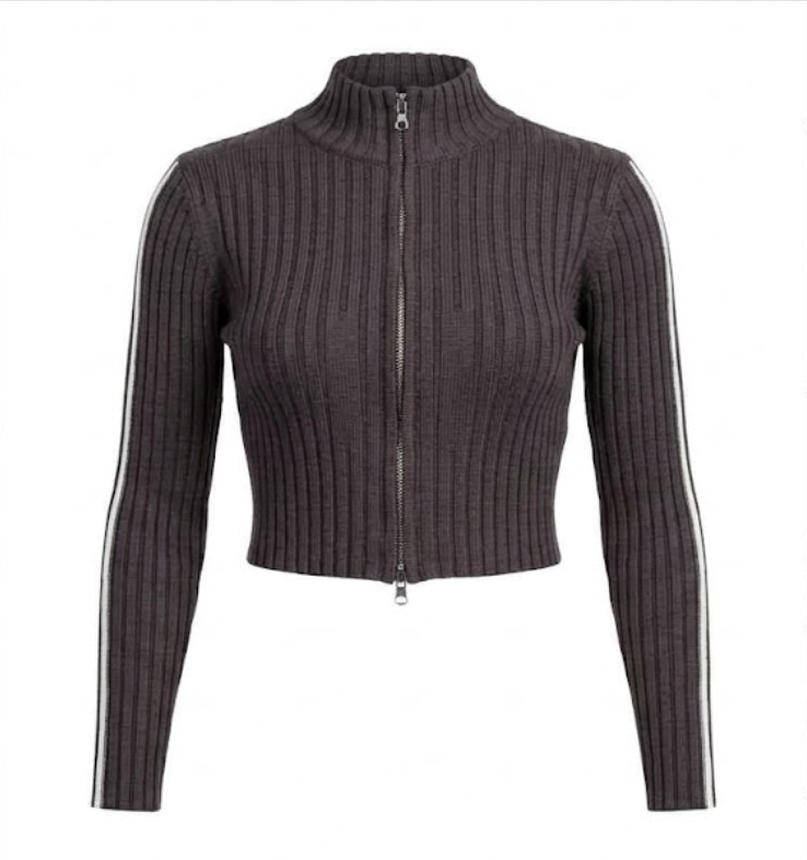 Stripe Top — knitwear in charcoal | CRUX