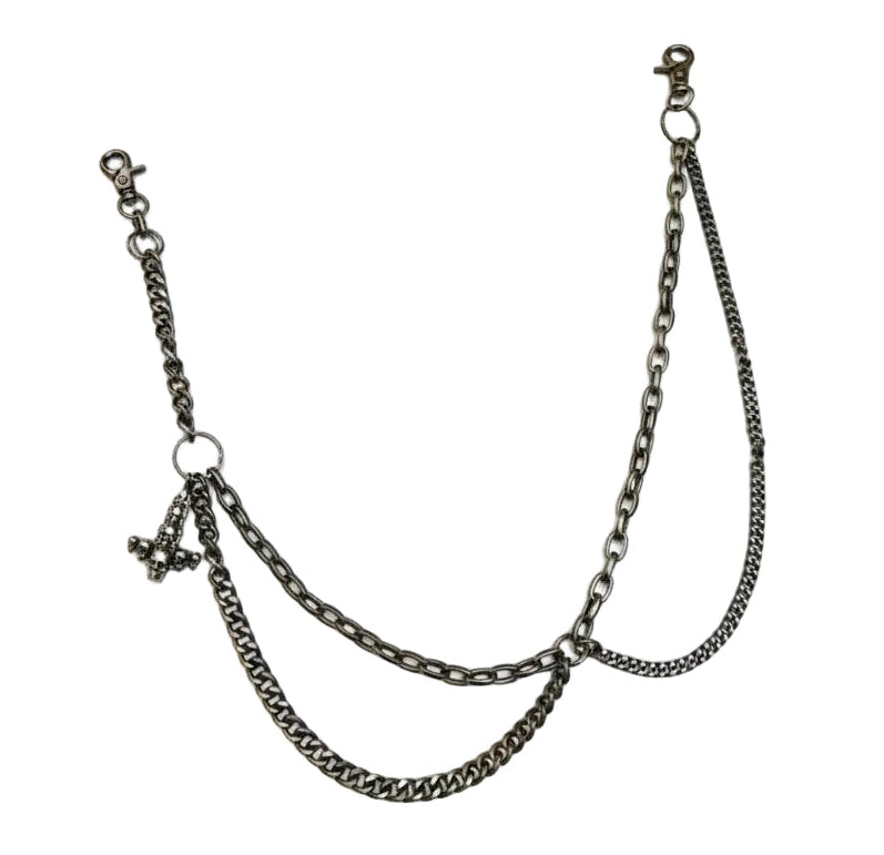 Hades Cross Pant Chain — trouser chain in silver | CRUX