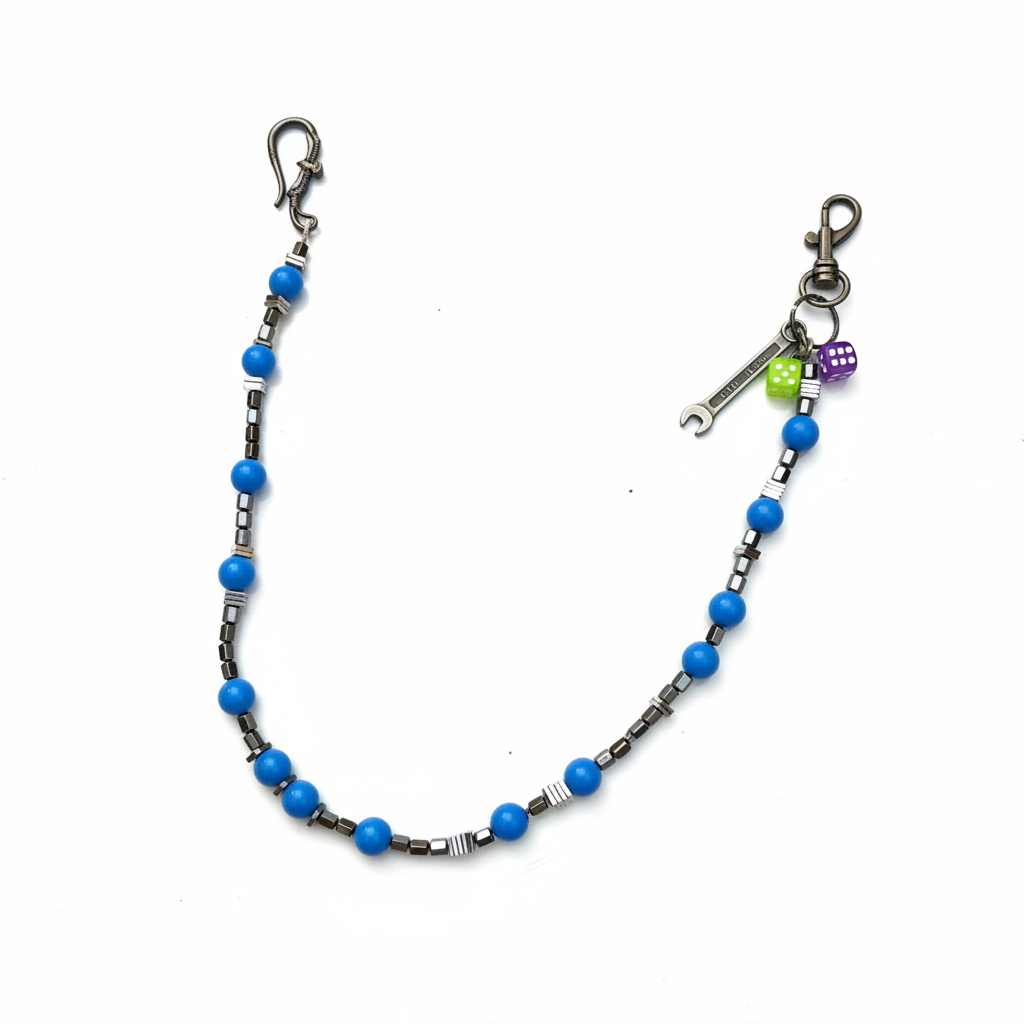 Beaded Wallet Chain – 3/4 Angle Hero