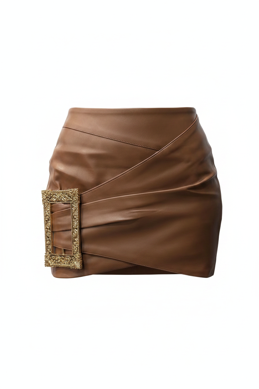 Belted Leather Skirt – Studio Hero Shot