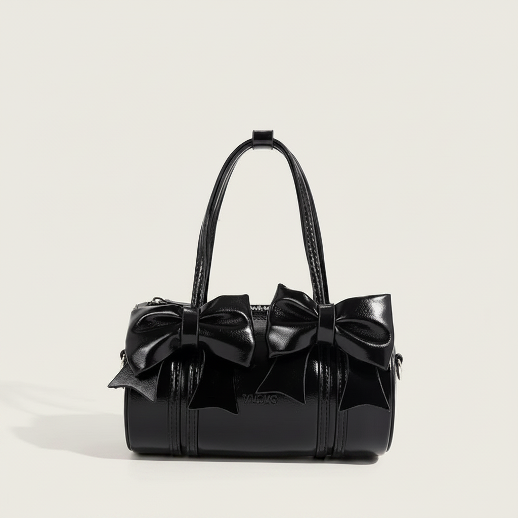 Bow Bag – Black – White Background