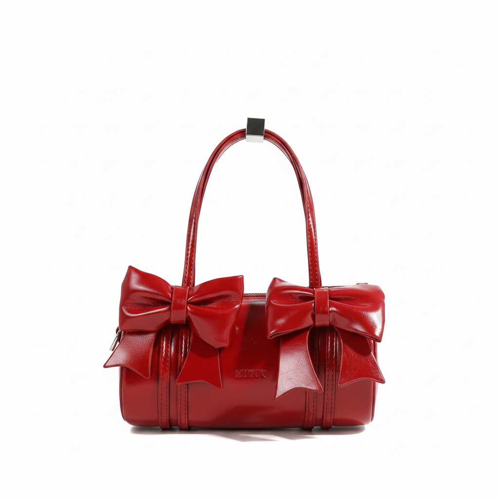 Bow Bag – Red – White Background