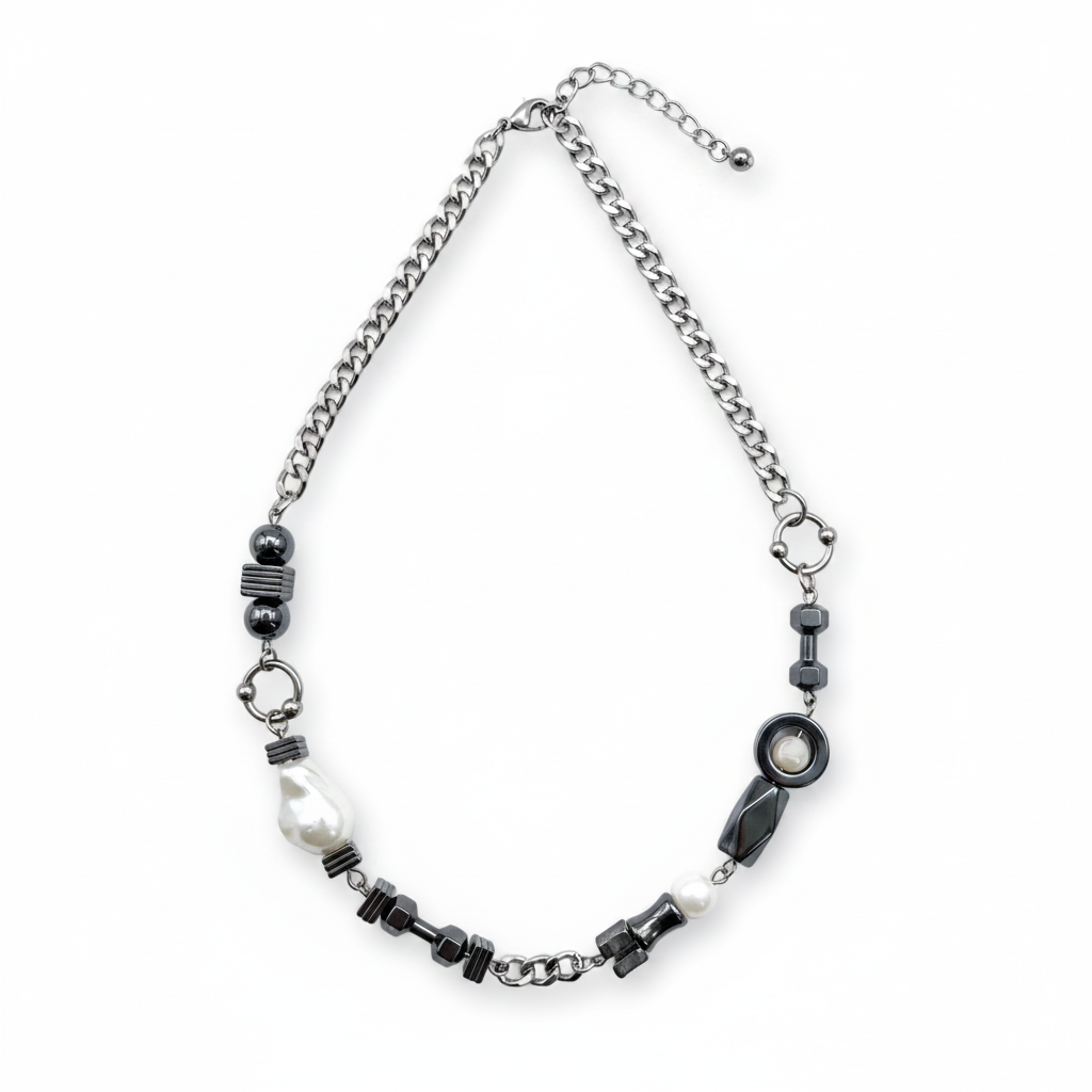 Chrome Pearl Neckpiece by CRUX