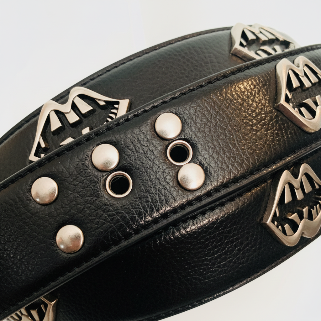 Houndstooth Leather Belt by CRUX