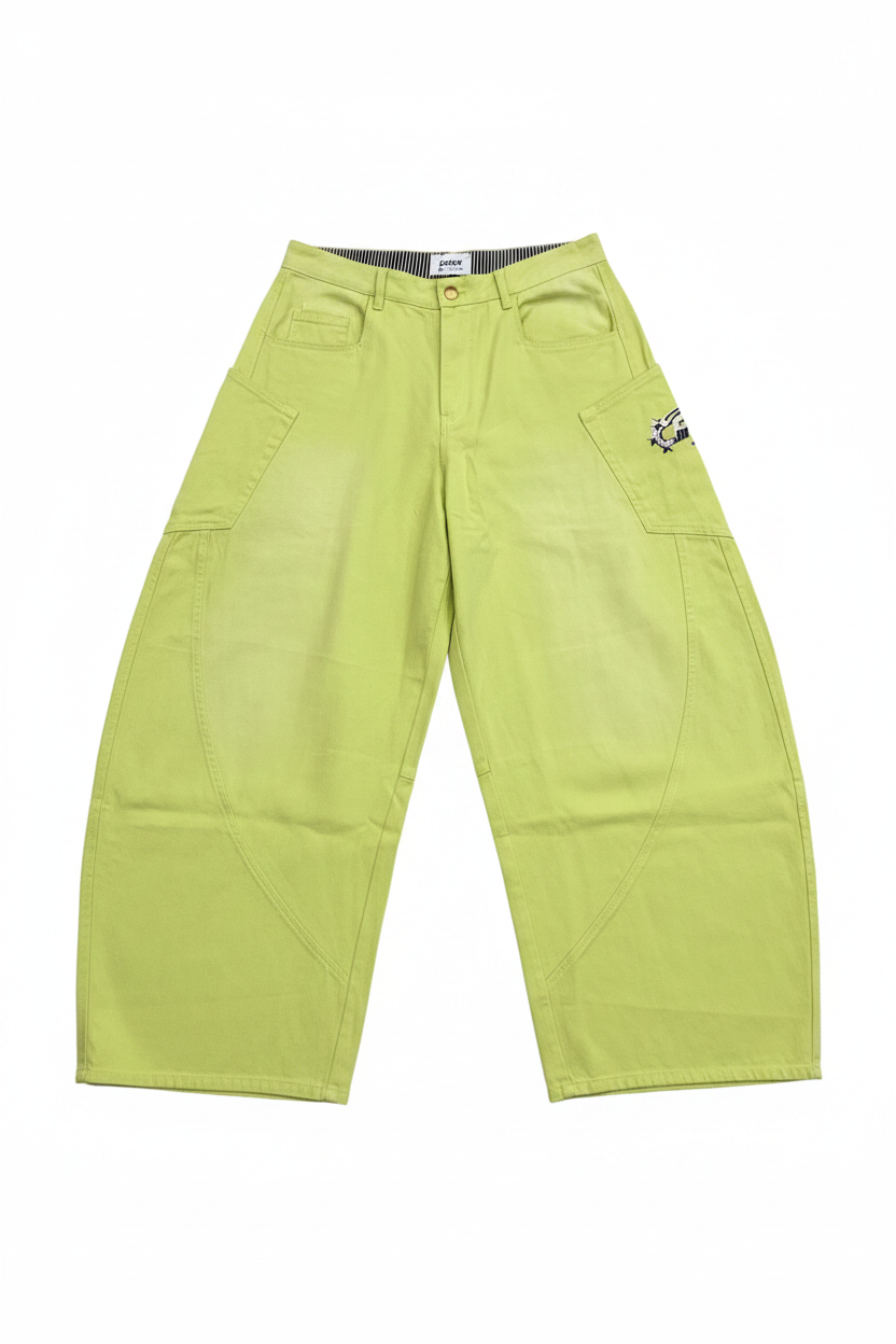 CRUX Lime Cargo Pants Front Hero Shot