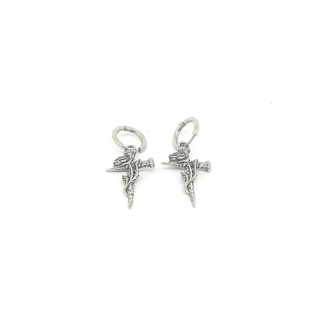 Rose Cross Earring