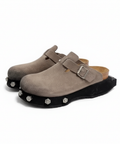 Grey Suede Punk Mule by CRUX