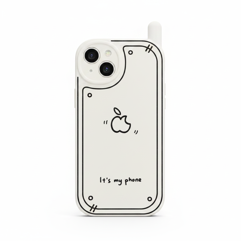 2D Apple Phone Case studio hero shot on white background