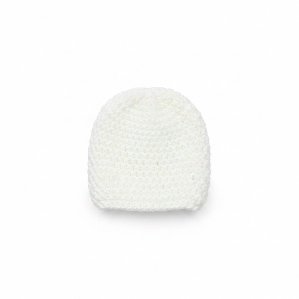 Plain Grand Crochet Hat - White
