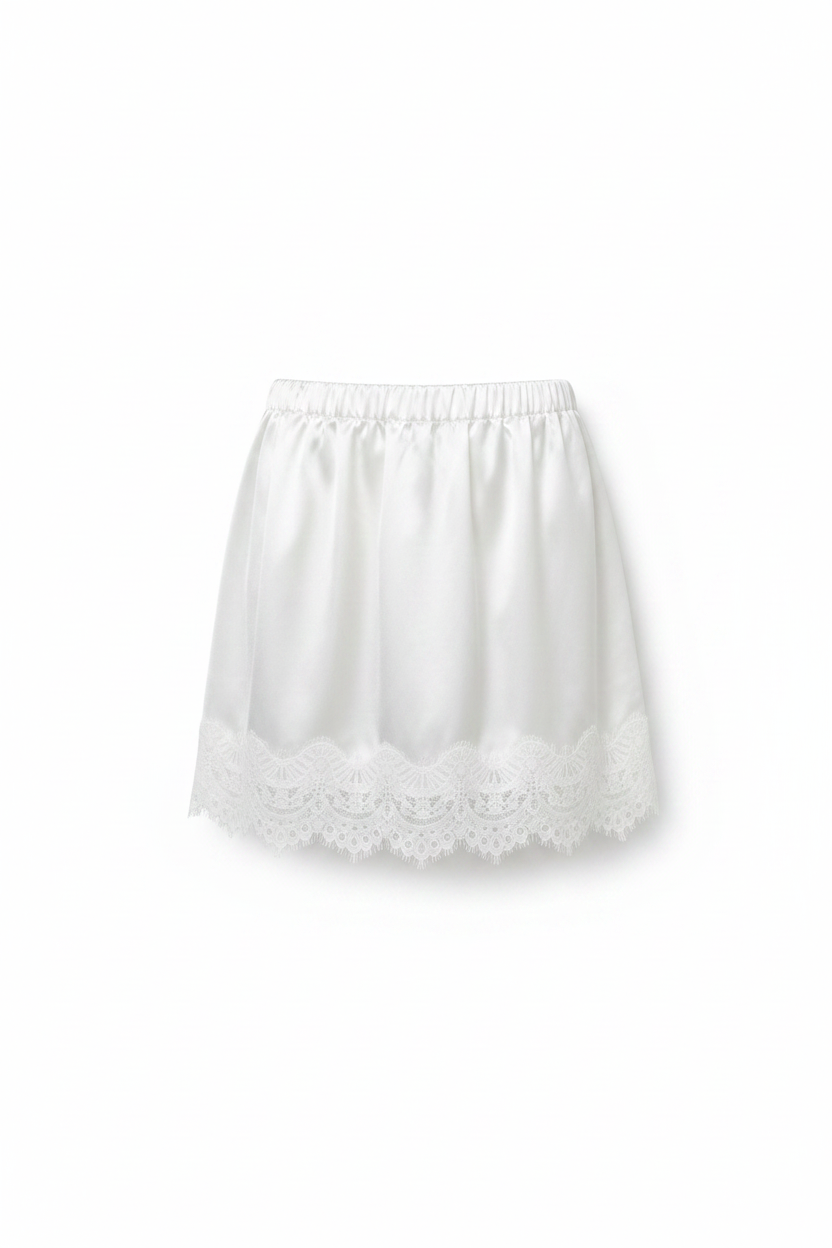 White Ivory Slip Skirt