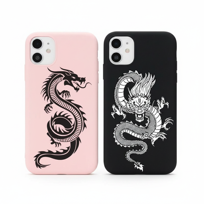 Dragon Phone Case - Pink and Black variants hero shot
