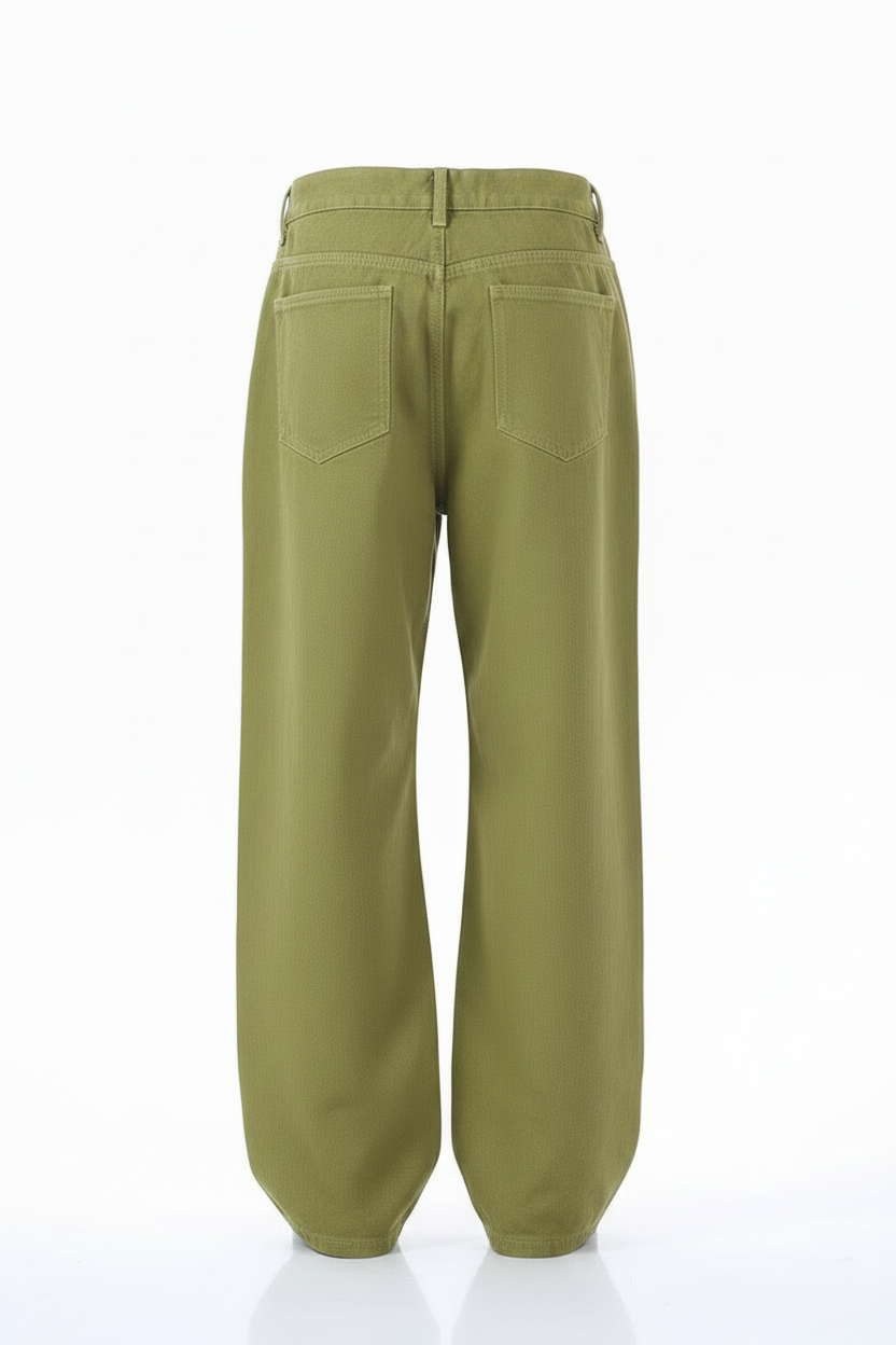 Olive Jeans - Ghost mannequin back view, pants only