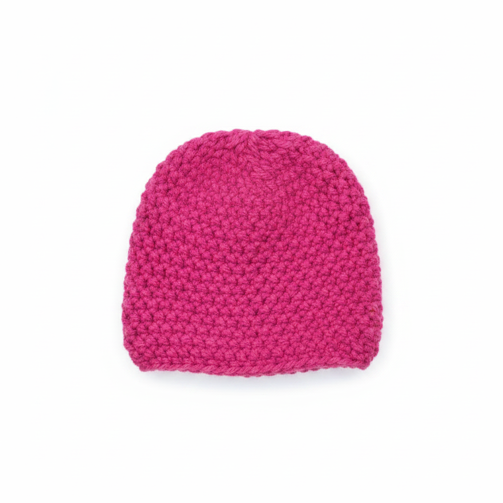 Plain Grand Crochet Hat - Hot Pink
