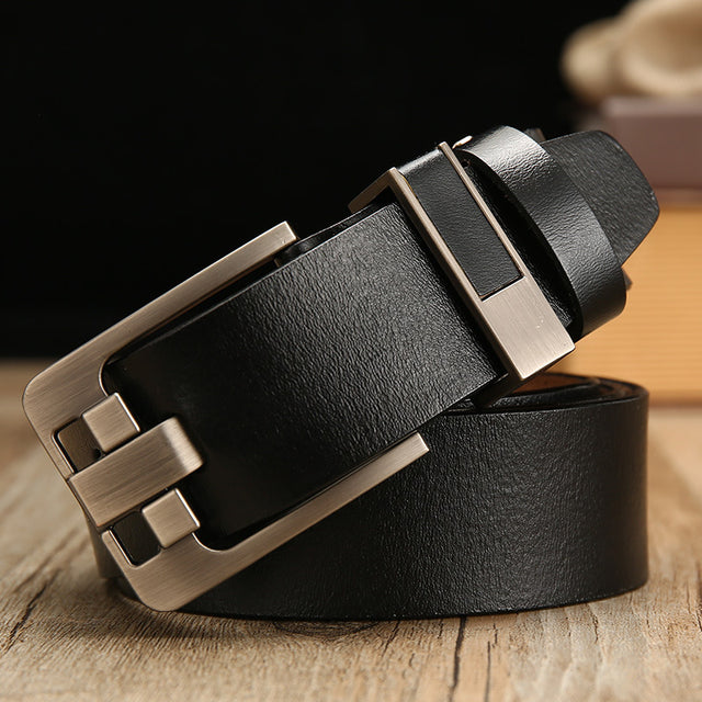 Matte leather belt