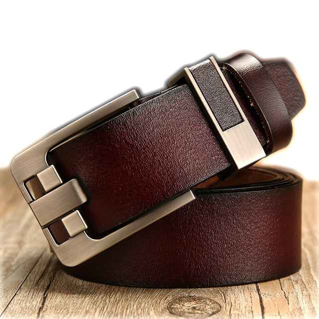 Matte leather belt