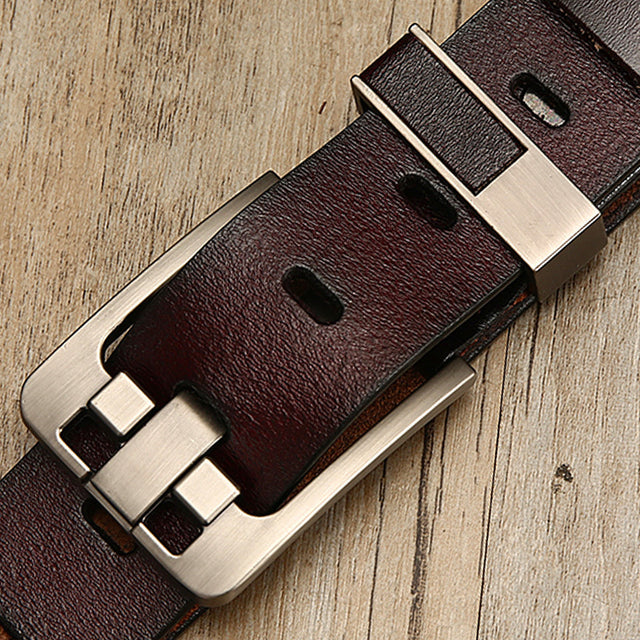 Matte leather belt