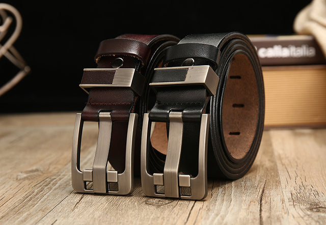 Matte leather belt