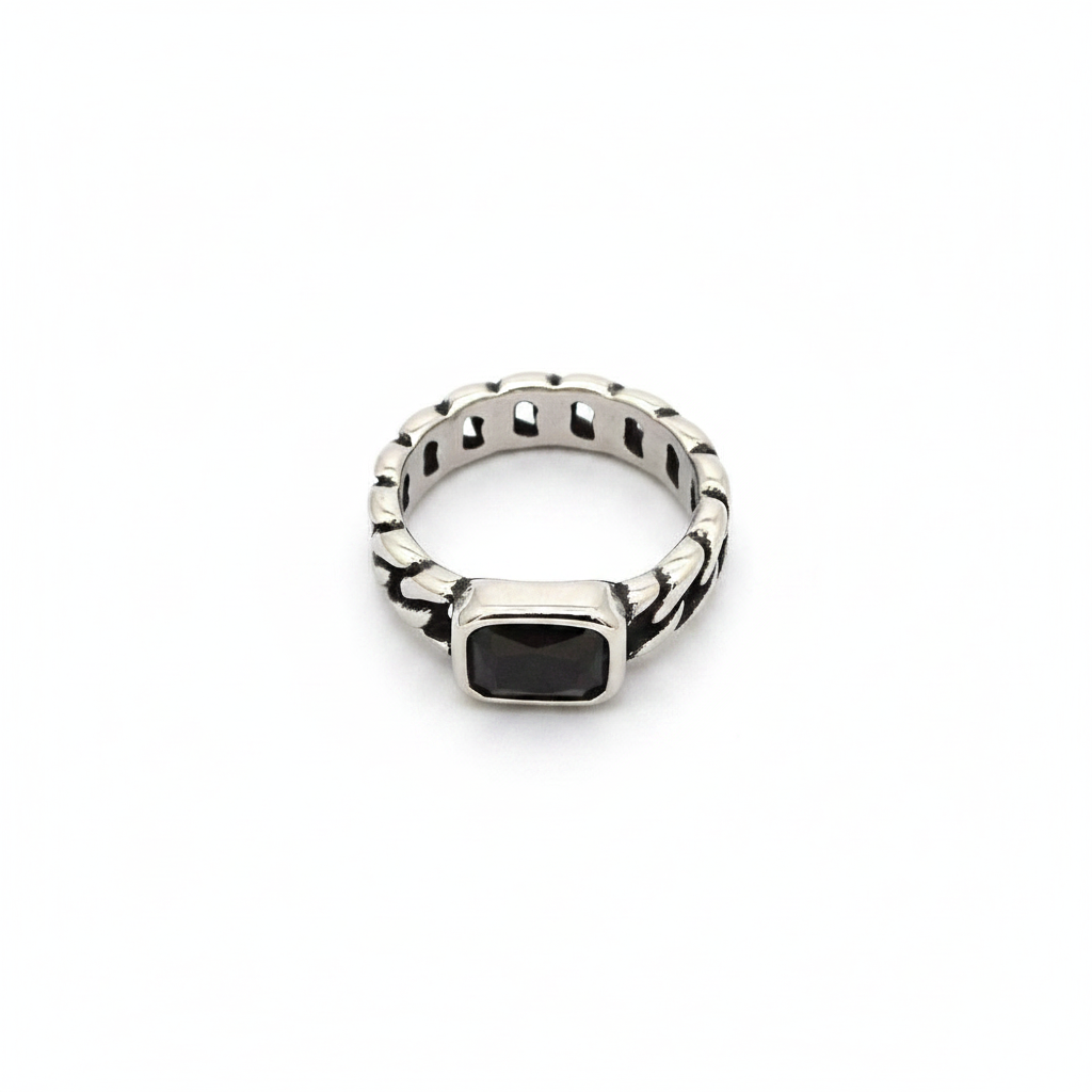 Cuban Gem Silver Ring — CRUX