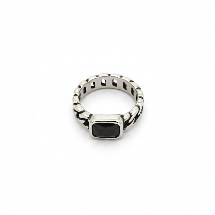 Cuban Gem Silver Ring — CRUX