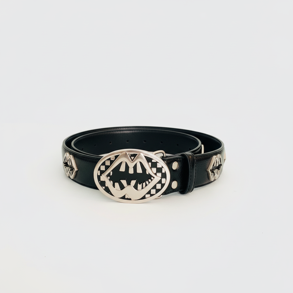 Houndstooth Leather Belt by CRUX
