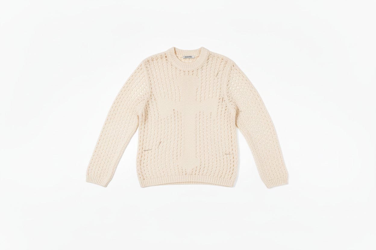 Halt Knit Shirt — sweater in blue | CRUX
