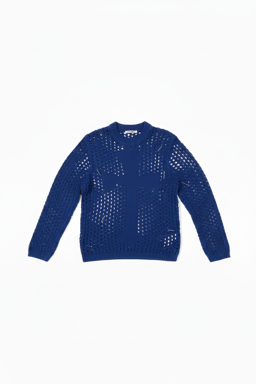Halt Knit Shirt — sweater in blue | CRUX