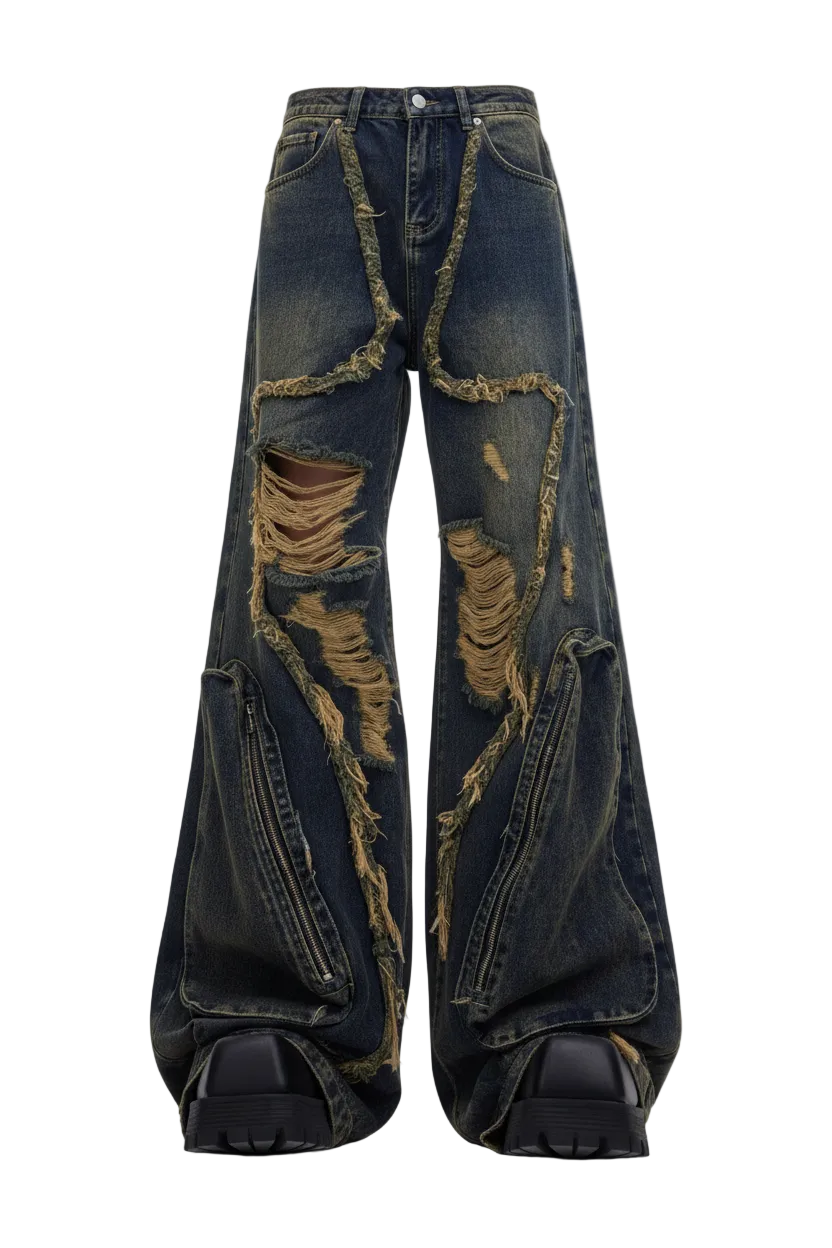 Shin Ripped Denim Pant — Hero Shot