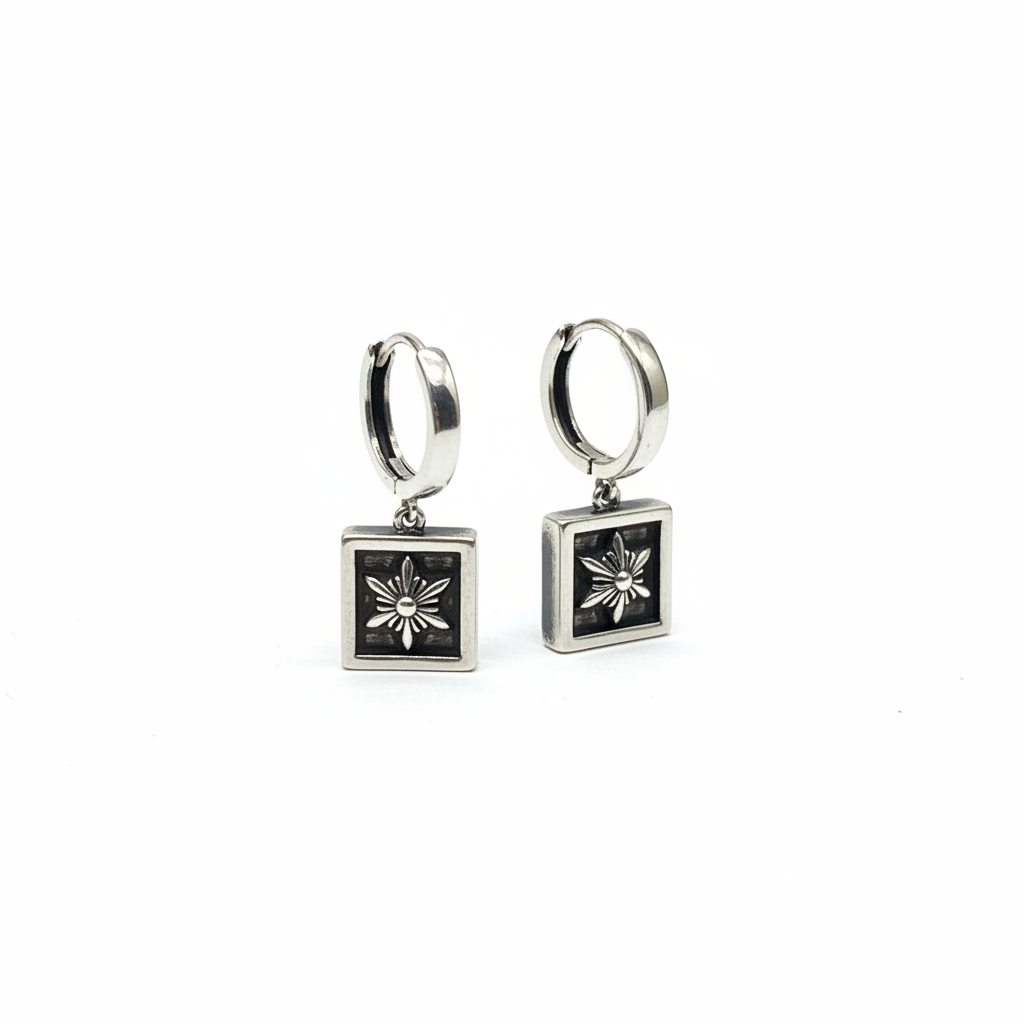 Chrome Frame Earring by ENO