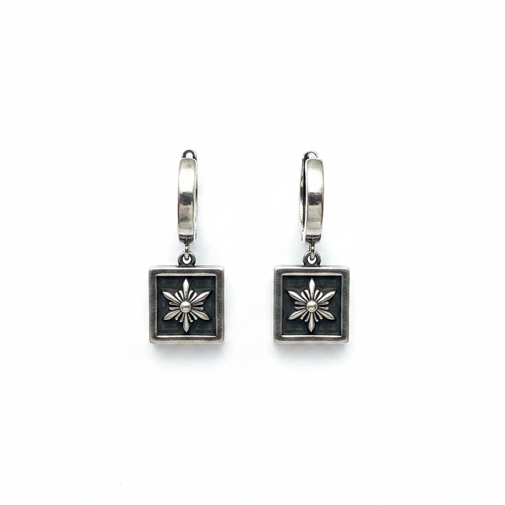 Chrome Frame Earring by ENO