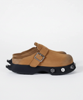 Brown Suede Punk Mule by CRUX