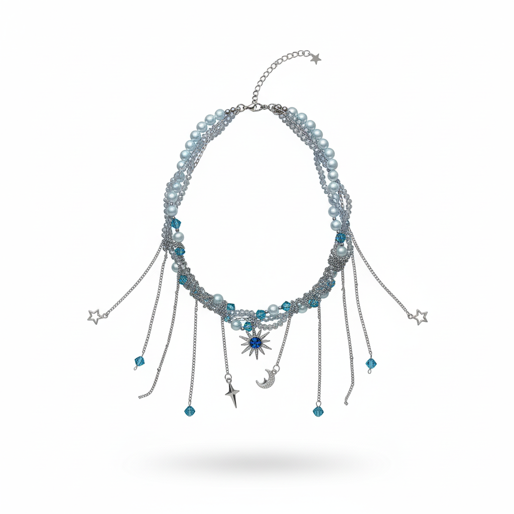 Crescent Drop Bead Neckpiece by CRUX