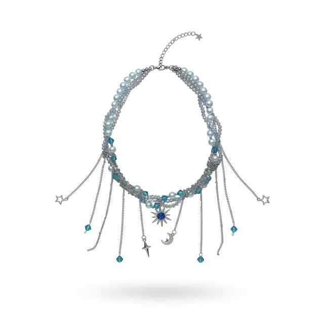 Crescent Drop Bead Neckpiece by CRUX
