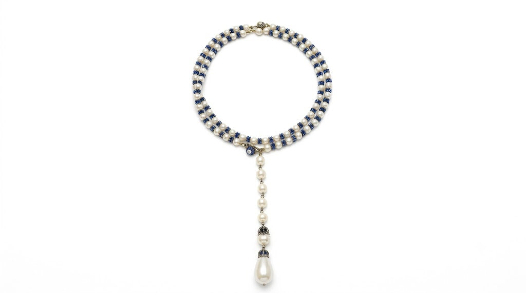 Kirby Pearl Neckpiece — necklace in white | CRUX