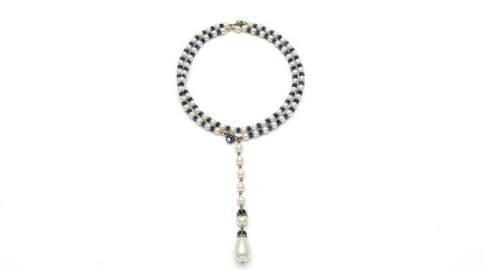 Kirby Pearl Neckpiece — necklace in white | CRUX