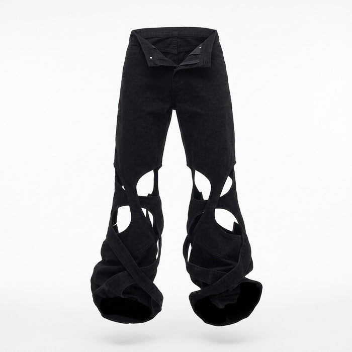Hollow denim pant