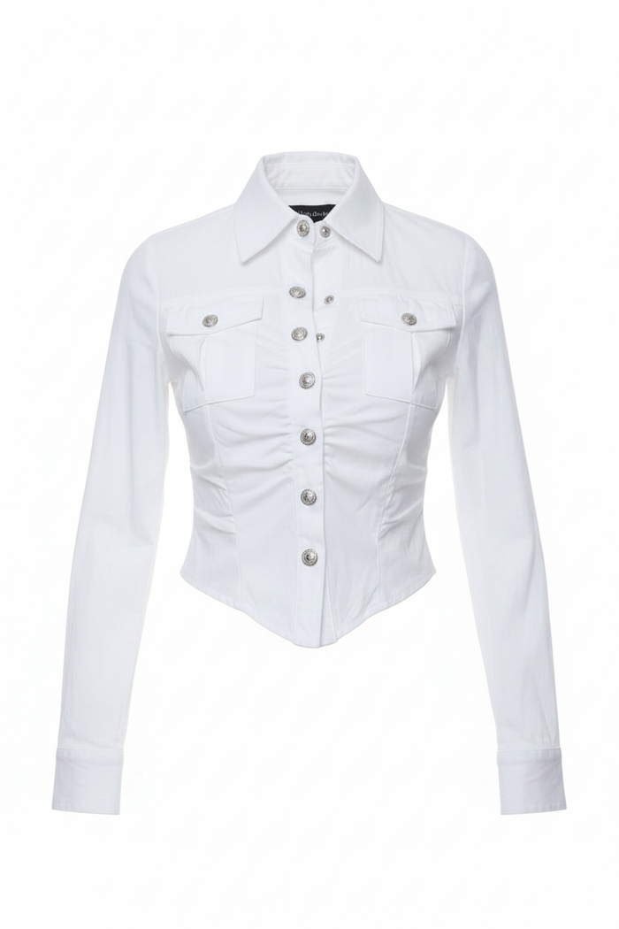 White Fitted Shirt Hero Shot