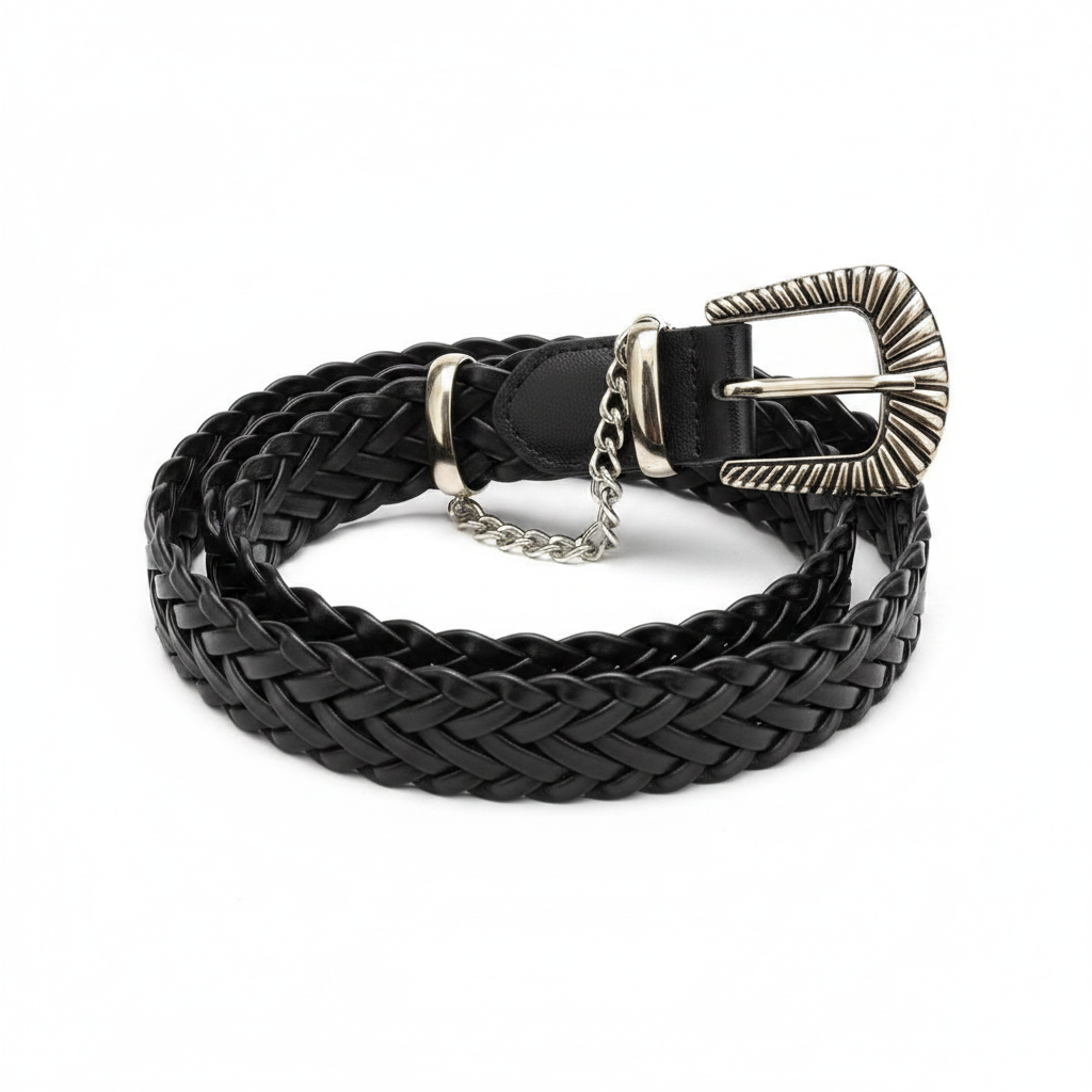 Woven Cuban Leather Belt by CRUX
