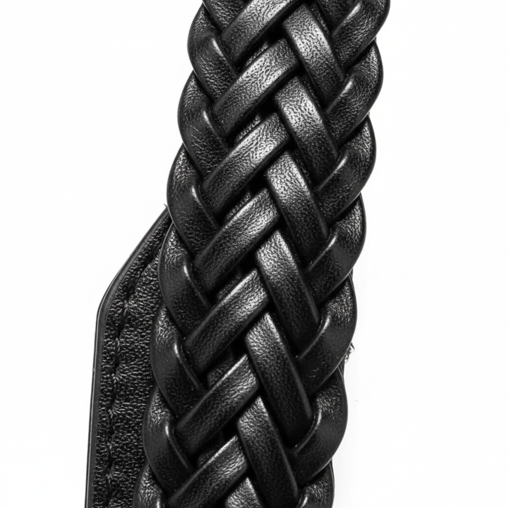 Woven Cuban Leather Belt by CRUX
